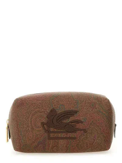 Etro Paisley Pouch In Brown