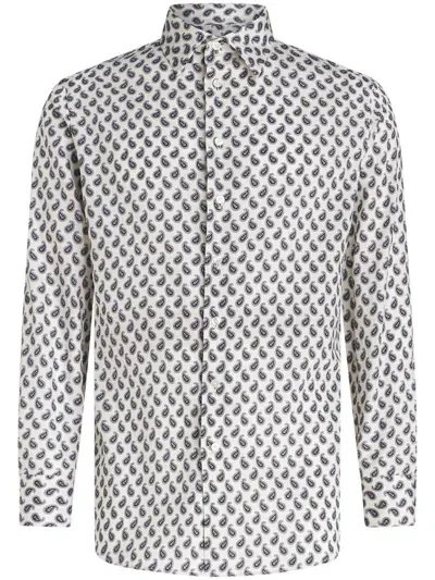 Etro Paisley-print Cotton Shirt In Weiss