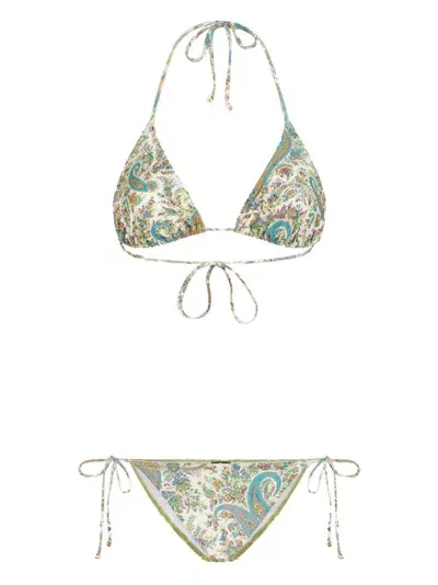 Etro Paisley-print Halterneck Bikini In Multicolor