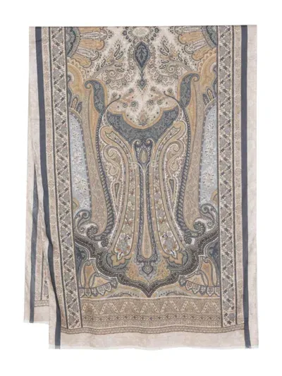 Etro Paisley-print Scarf In 中性色