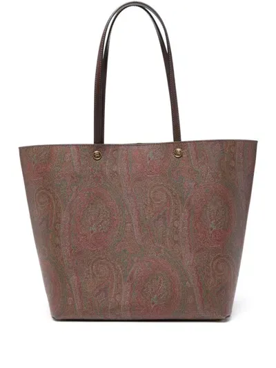 Etro Paisley-print Shoulder Bag In Brown