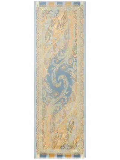 Etro Paisley-print Silk Scarf In Neutrals