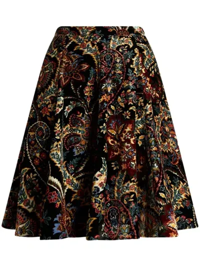 Etro Paisley-print Velvet Shirt In Black