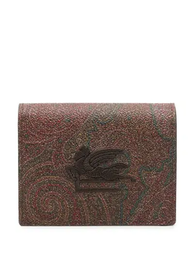 Etro Paisley-print Wallet In Brown