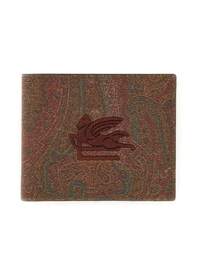 Etro Paisley Print Wallet In Red