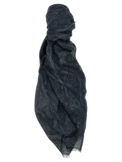 Etro 'paisley' Scarf In Black