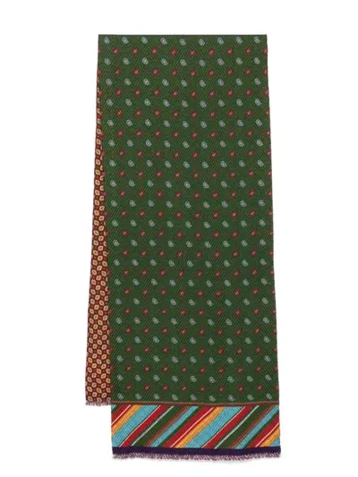 Etro Paisley Scarf In Green