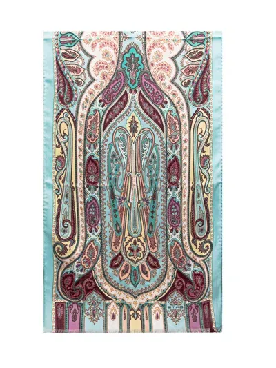 Etro Paisley Scarf In Blue