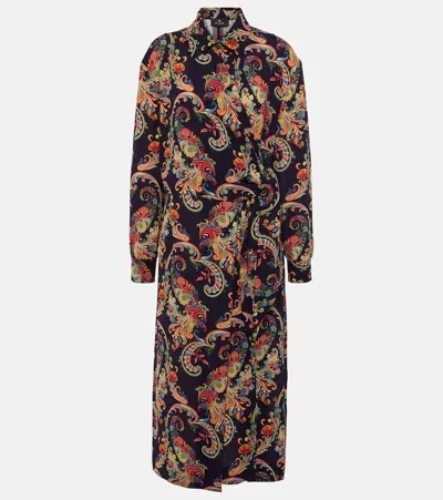 Etro Paisley Shirt Dress In Multicolor