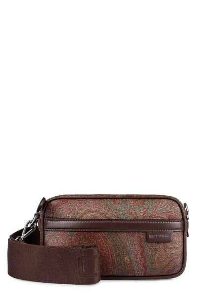 Etro Paisley Shoulder Bag In Brown