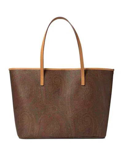 Etro Medium Paisley Print Shoulder Handbag In Red