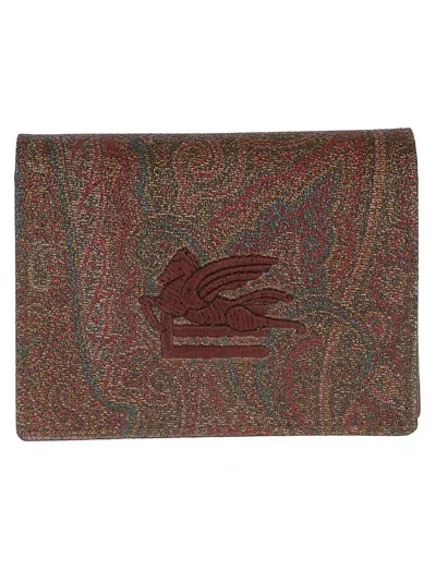 Etro Paisley Wallet In Brown