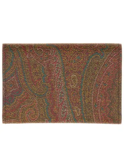 Etro Paisley Wallet In Brown