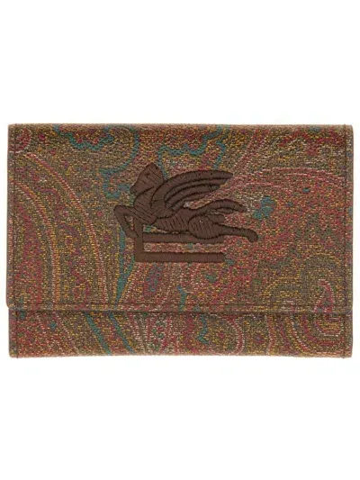 Etro Paisley Wallet In Brown