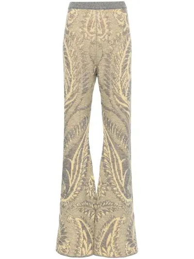 Etro Knit Wool Flare Pants In Multi