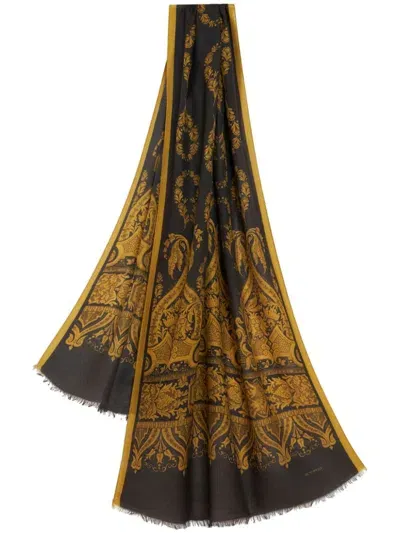 Etro Patterned-jacquard Scarf In Black