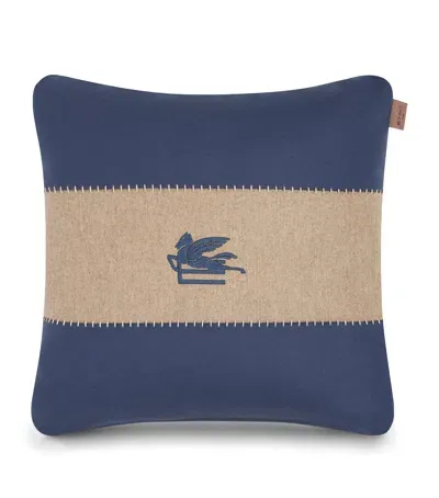 Etro Pegaso Cushion In Blue