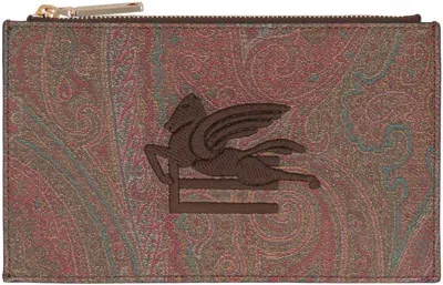 Etro Pegaso Detailed Paisley Medium Wallet In Multi