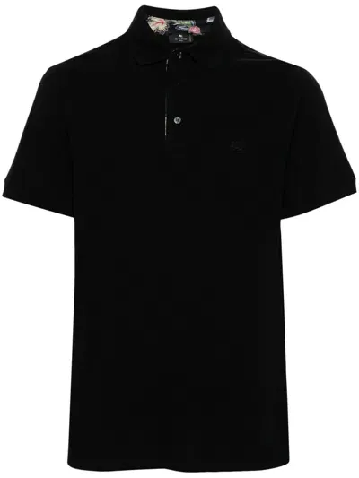 Etro Cotton Polo In Black