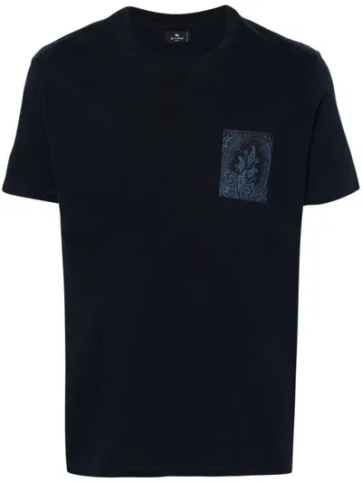 Etro T-shirt Rome In Blue