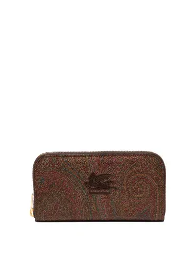 Etro Paisley Print Wallet In Red