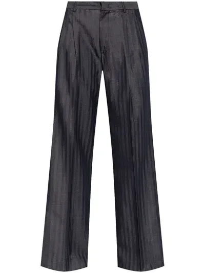 Etro Pinstriped Trousers In Black