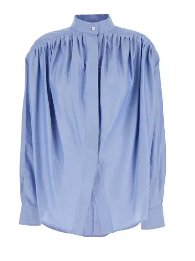 Etro Pleated Blouse In Blue