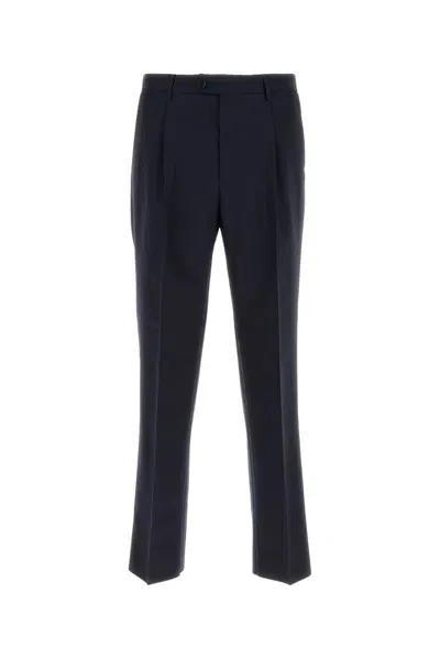 Etro Pressed-crease Wool Trousers In Blue