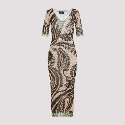 Etro Polyamide Midi Dress In Grey