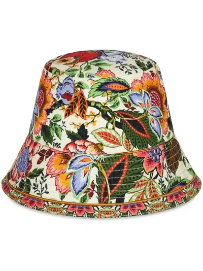 Etro Printed Bucket Hat In White