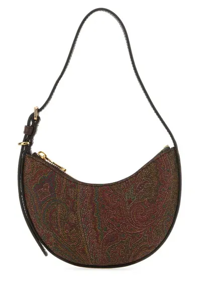 Etro Printed Canvas Mini Hobo Essential Shoulder Bag In M0019