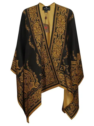 Etro Printed Cape In Black