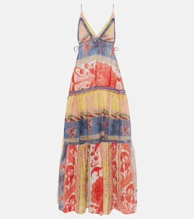 Etro Printed Cotton And Silk Maxi Dress In Multi