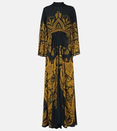 Etro Printed Crêpe Jersey Gown In Multicoloured