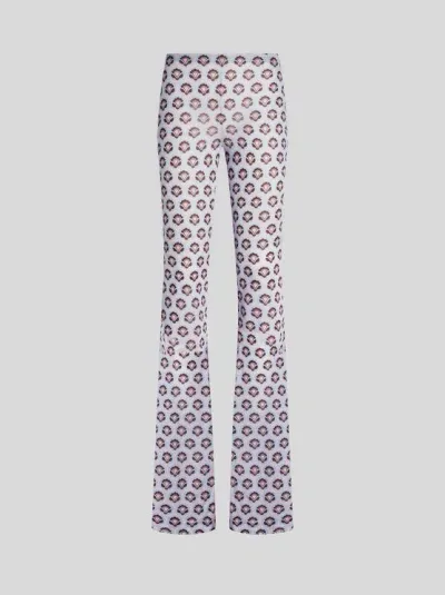 Etro Printed Jersey Trousers In Light Blue