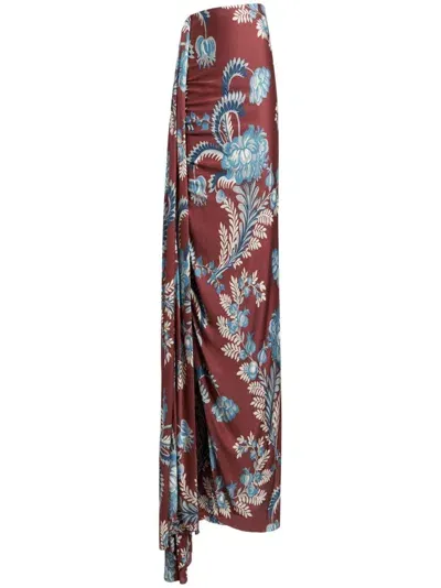 Etro Printed Maxi Skirt In Red