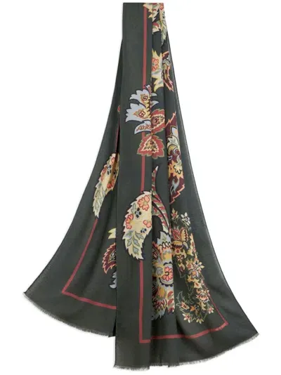 Etro Printed Scarf In Brown