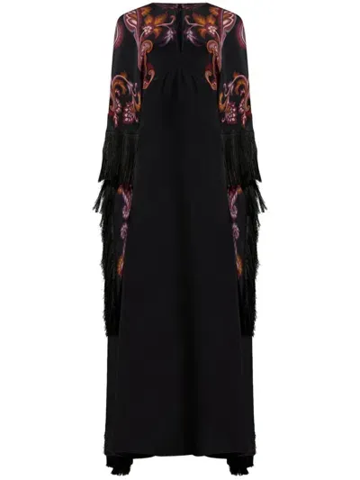 Etro Printed Silk Dress In Black