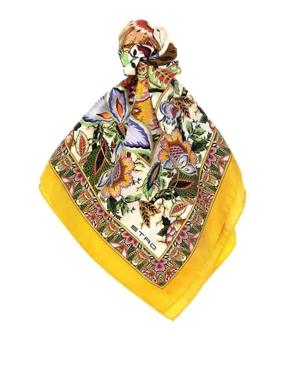 Etro Printed Silk Scarf In Multicolour