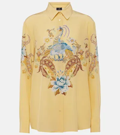 Etro Printed Silk Shirt In Multi