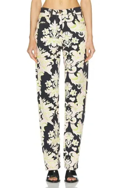 Etro Printed Straight Leg In Print On Black Base