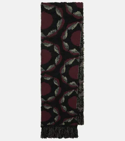 Etro Printed Wool-blend Scarf In Black