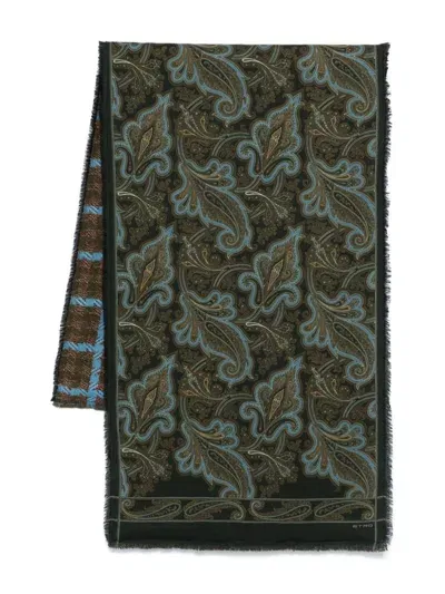 Etro Reversible Scarf In Green