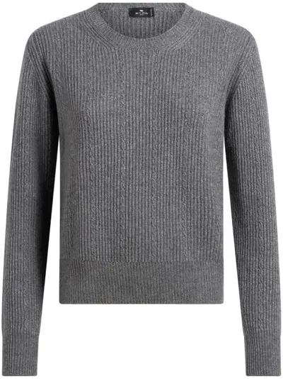 Etro Wool And Cashmere Sweater In Grey