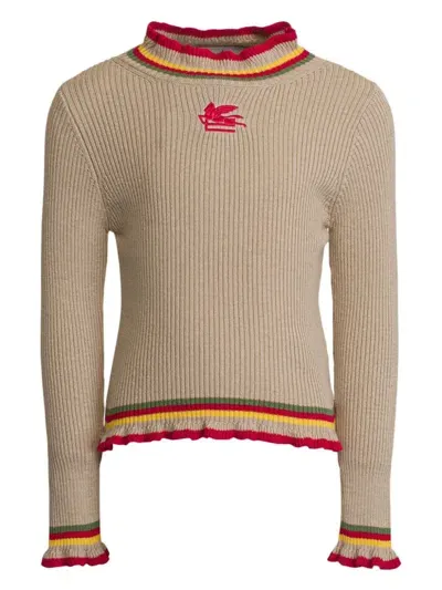 Etro Kids' Ribbed-knit Jumper In Neutrals