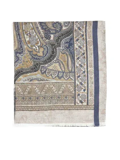 Etro Scarf In Beige,multicolor