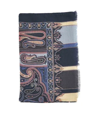 Etro Scarf In Blue,multicolor