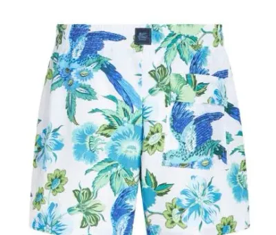 Etro Floral Printed Swim Shorts In White,blue