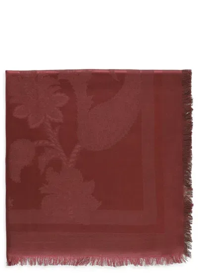 Etro Shawl With Fringes In Bordeaux