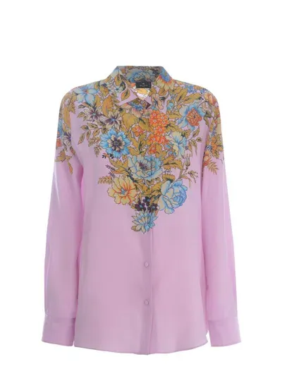 Etro Shirt  Bouquet Made Of Silk Crêpe In Pink